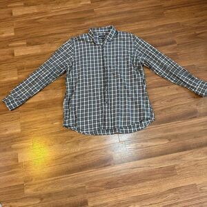 Club Room Plaid white/black/red Button Up Long Sleeve Collared Shirt | Men Size